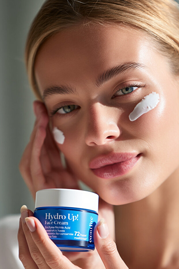 Cosmolive Yüz Kremi | 72 Saat Etkili Nemlendirici | 8d Hyaluronik Asit | Aloe Vera | Tüm Cilt Tipleri Su Bazlı