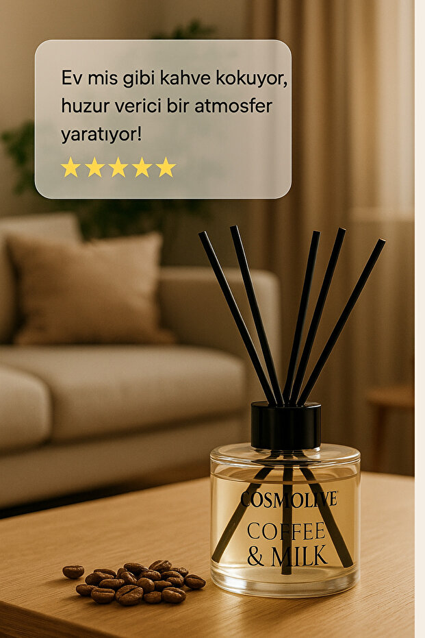 Cosmolive Oda Kokusu | Bambu Çubuklu | Kahve & Süt Kokulu | 100 ml