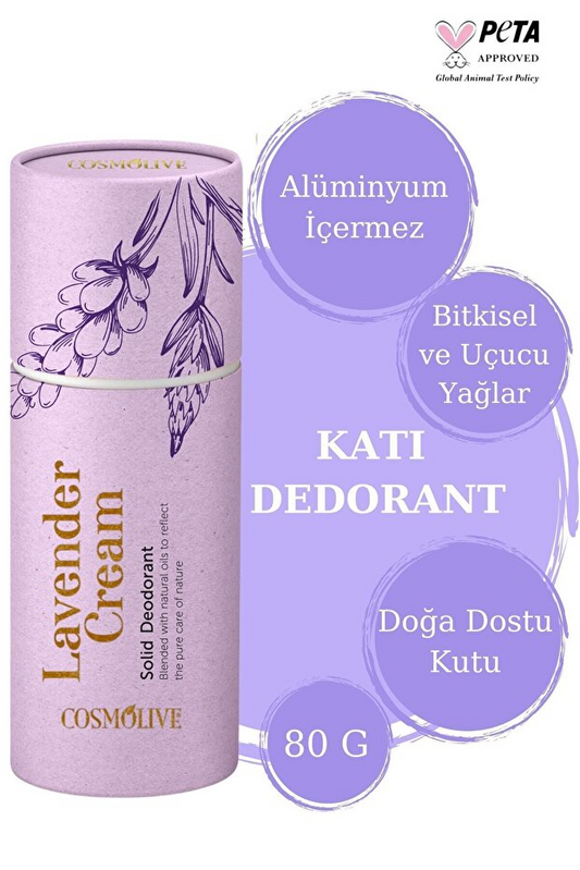 Cosmolive Doğal Roll On | Koltuk Altı Deodorant | Organik | Kokusuz | Lavanta Kremi | Rolon | 80 gr