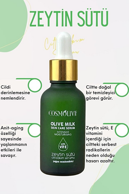 Cosmolive Cilt Serumu | Zeytin Sütü | Göz Çevresi Ve Cilt | Yoğun Nemlendirici | Besleyici | 30 ml