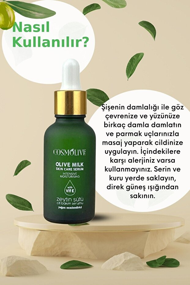 Cosmolive Cilt Serumu | Zeytin Sütü | Göz Çevresi Ve Cilt | Yoğun Nemlendirici | Besleyici | 30 ml