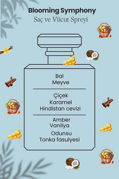 Cosmolive Vücut Spreyi Body Mist | Golden Honey | Blooming Symphony | Işıltılı | Nemlendirici | Kadın | 250 ml