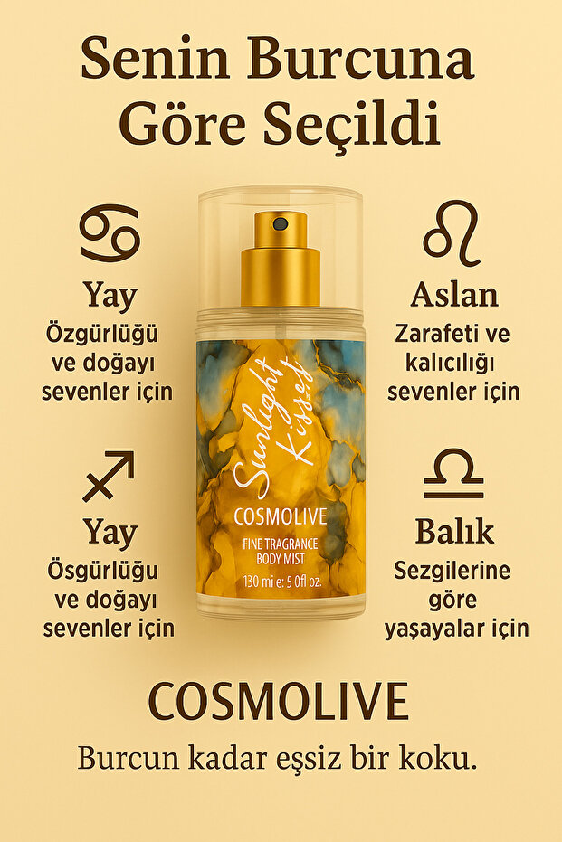 Cosmolive Seyahat Boy Body Mist | Eau Des Vahines | Sunlight Kisses | Kadın | Vücut Spreyi | 100 ml