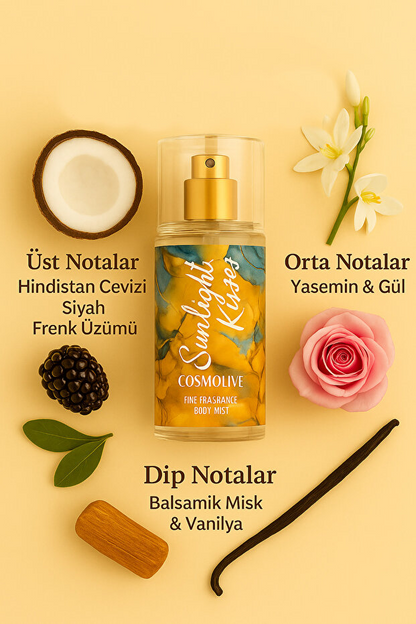 Cosmolive Seyahat Boy Body Mist | Eau Des Vahines | Sunlight Kisses | Kadın | Vücut Spreyi | 100 ml