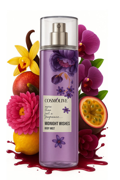 Cosmolive Bombshell Midnight Wishes Shimmery Moisturizing Body Mist for Women 250 ml