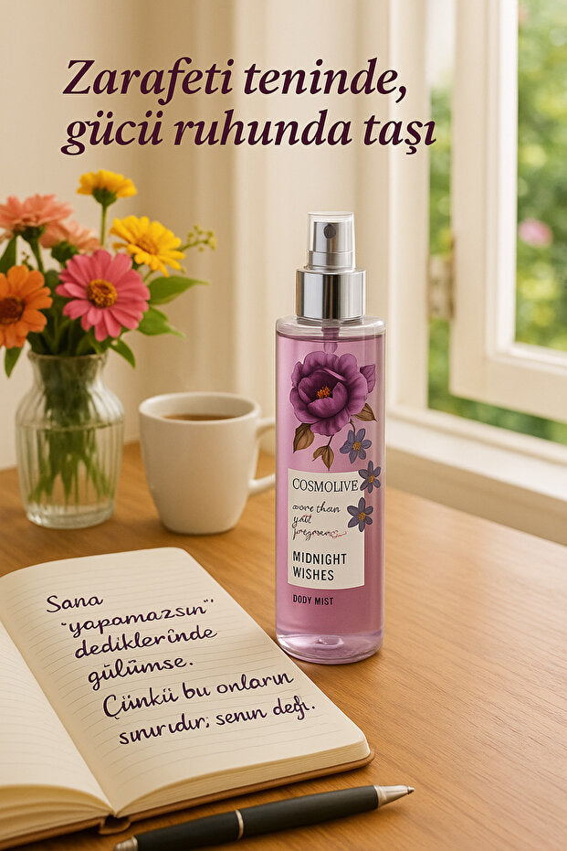 Cosmolive Bombshell Midnight Wishes Shimmery Moisturizing Body Mist for Women 250 ml