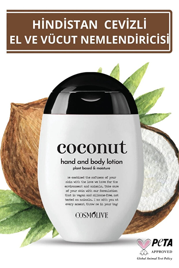 Cosmolive El Ve Vücut Losyonu | Hindistan Cevizi Kremi | Kokulu | Nemlendirici Krem | 100 ml