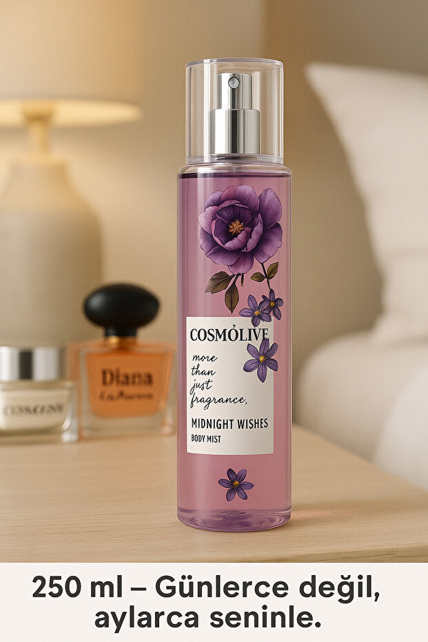 Cosmolive Bombshell Midnight Wishes Shimmery Moisturizing Body Mist for Women 250 ml